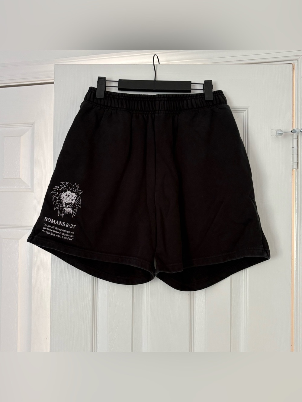 Holstrength Romans 8:37 Black Sweat Shorts | Men’s 2XL | Item 0391